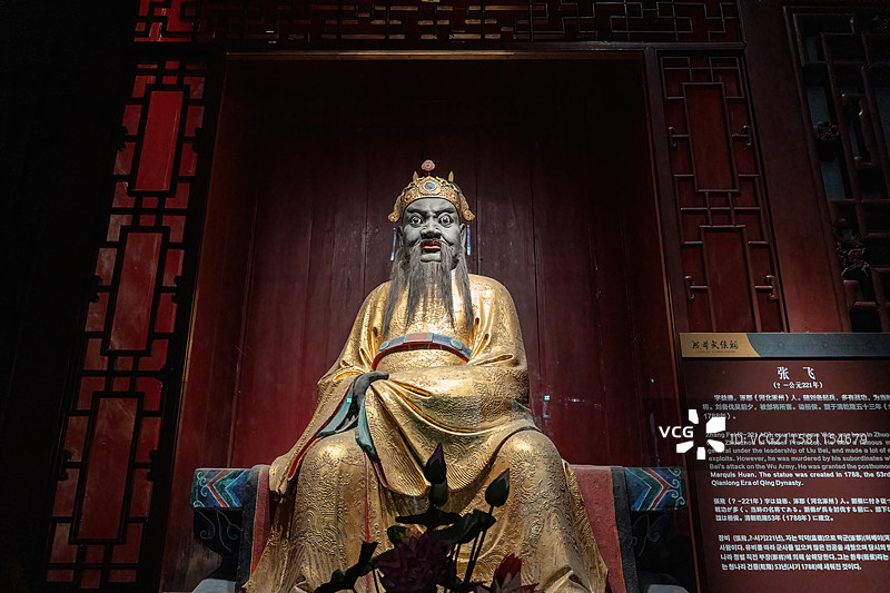 四川成都武侯区汉昭烈庙武侯祠三义庙张飞像图片素材