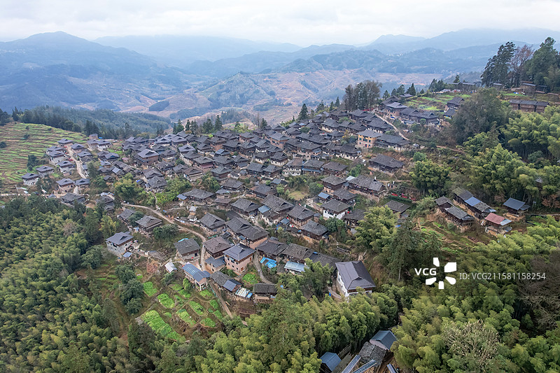 贵州省黔东南州从江县城南6公里处国家4A景区岜沙苗族部落一角图片素材