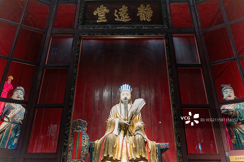 四川成都武侯区汉昭烈庙武侯祠静远堂诸葛亮像图片素材