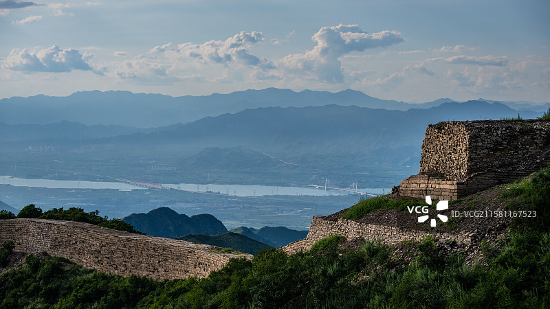 样边长城与官厅水库图片素材