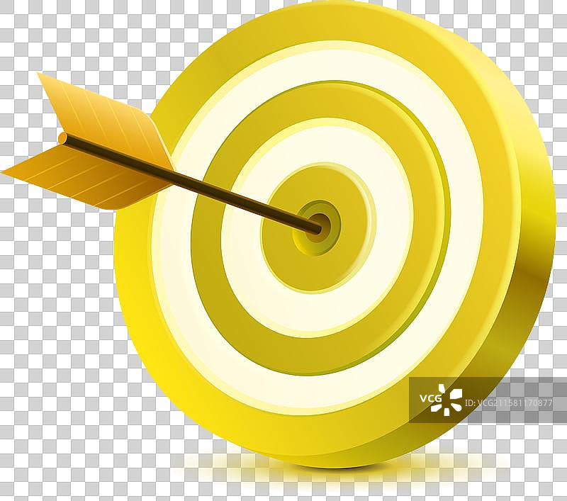 白色背景上的3D靶子和箭头对象图片素材