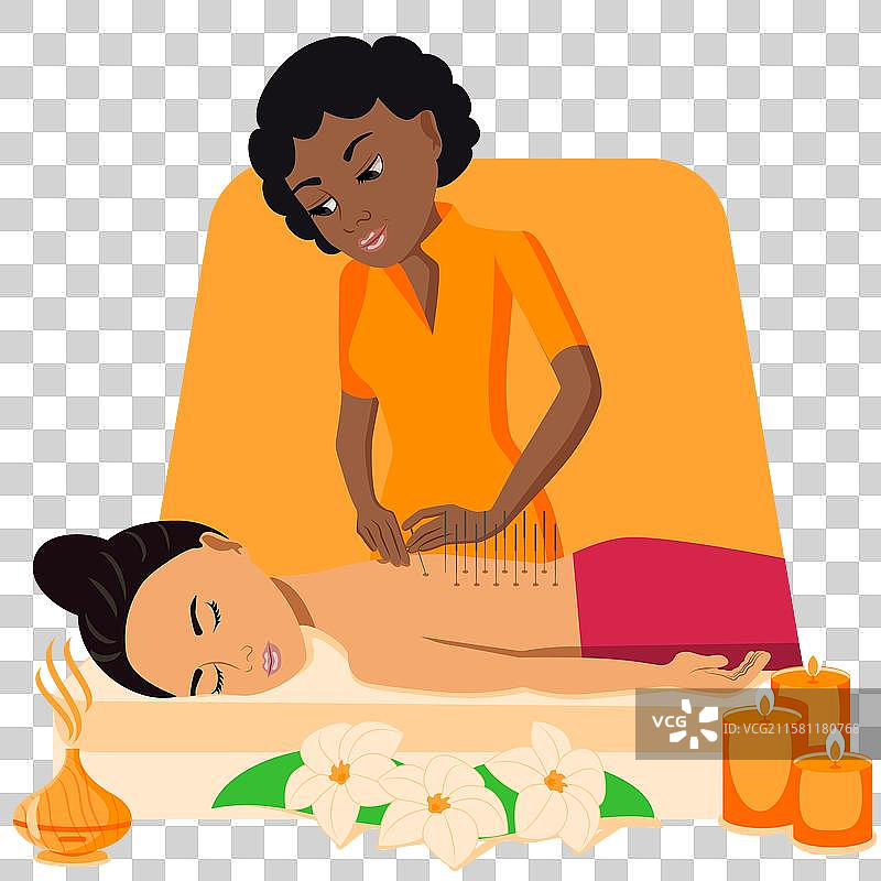 针灸，非洲和东亚民族图片素材