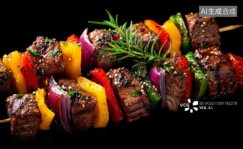 【AI数字艺术】美味烤肉串图片素材