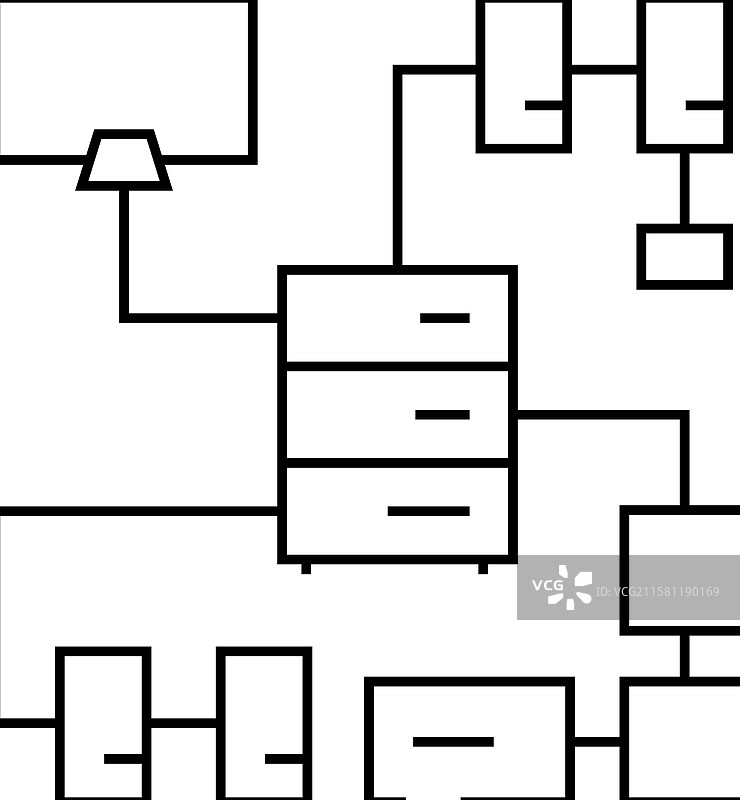 IT架构分析师线条图标图片素材
