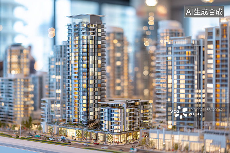 【AI数字艺术】地产沙盘模型图片素材