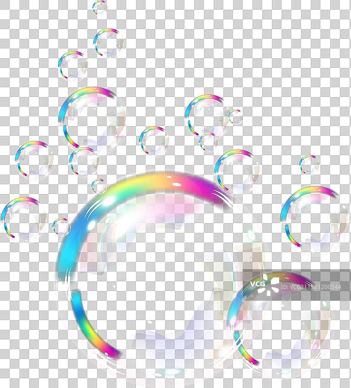 肥皂泡中的彩虹反射透明效果图片素材