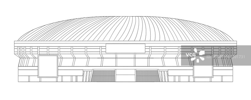 广东深圳罗湖体育中心线稿图片素材