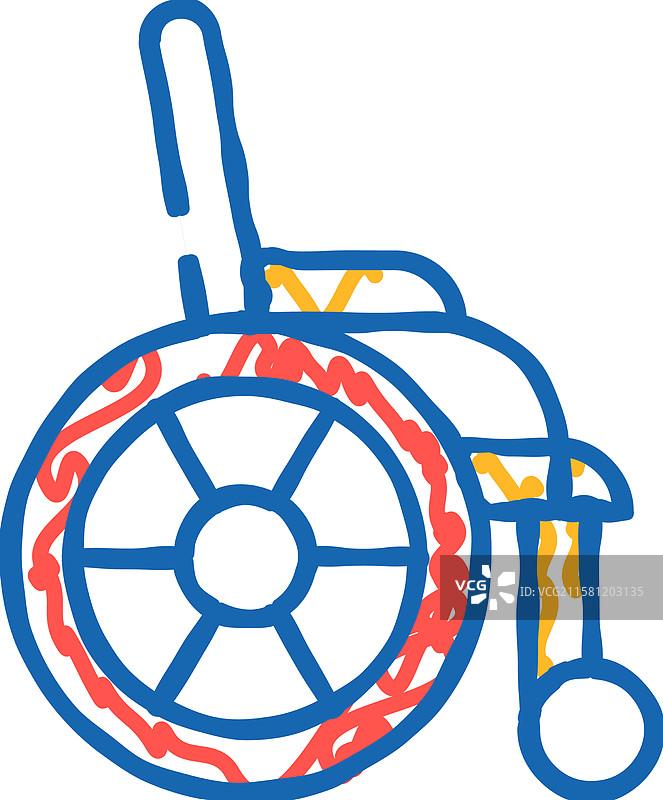 轮椅图标涂鸦图片素材