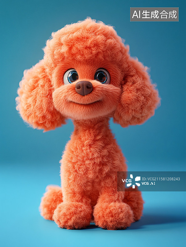 【AI数字艺术】可爱橙色泰迪犬插画图片素材