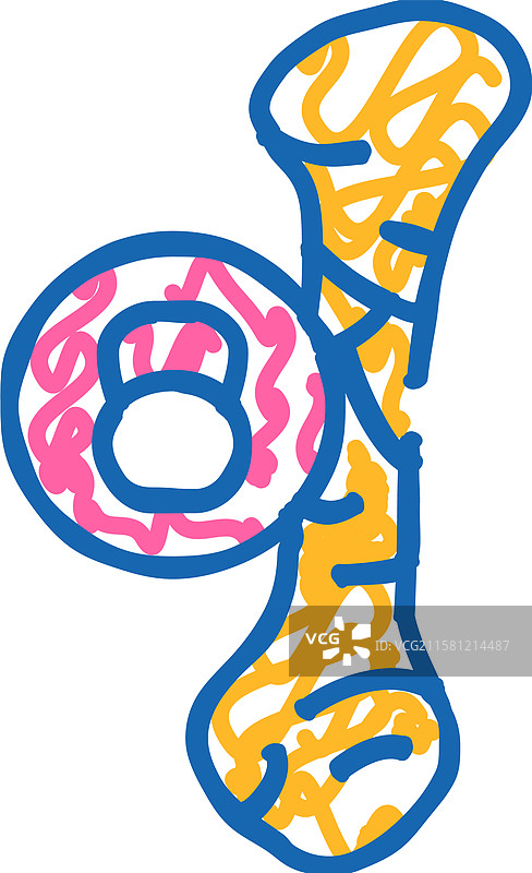 骨头钝痛或剧烈疼痛图标涂鸦图片素材