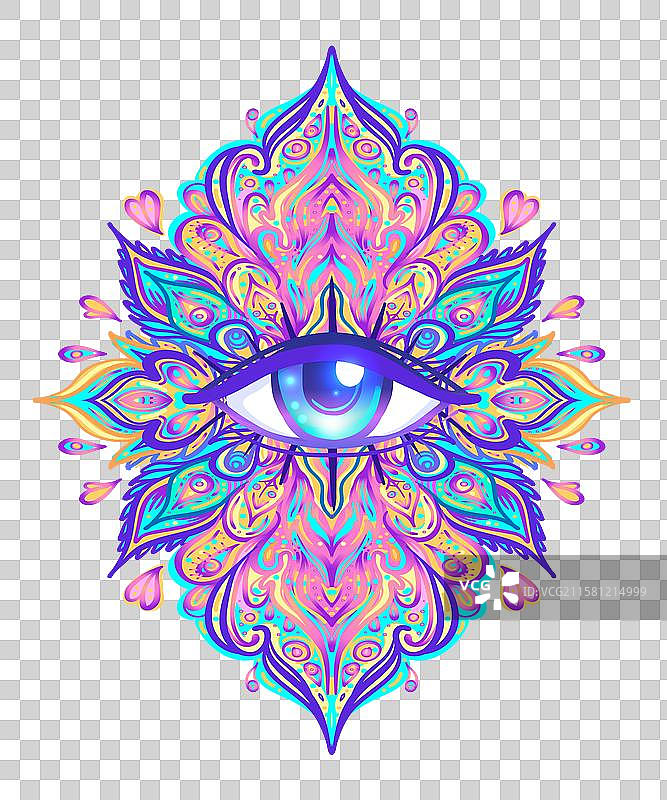 带有全视之眼的神圣几何符号图片素材