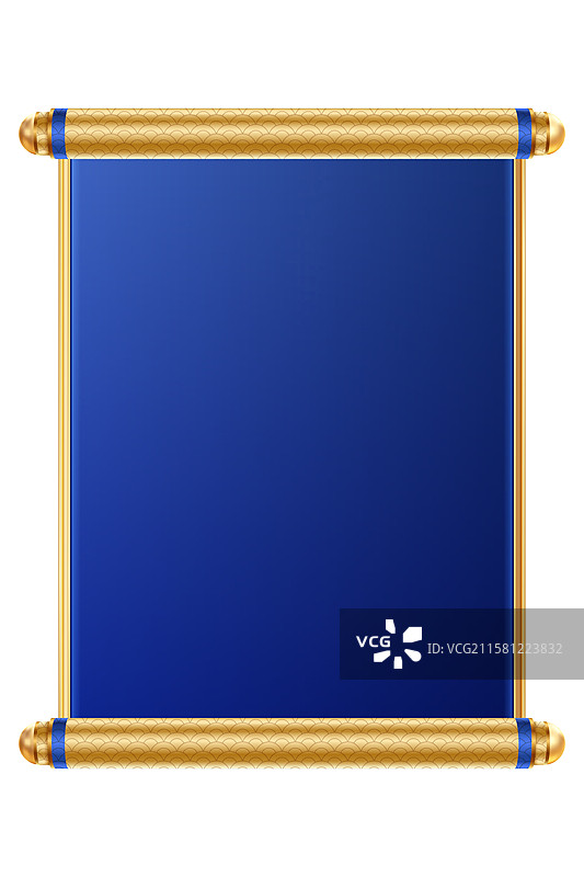 蓝色商务传统卷轴边框图片素材