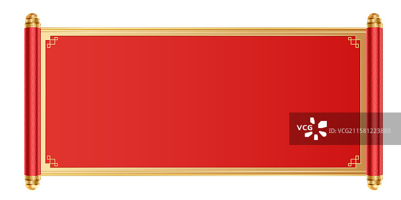 传统喜庆画轴插图图片素材