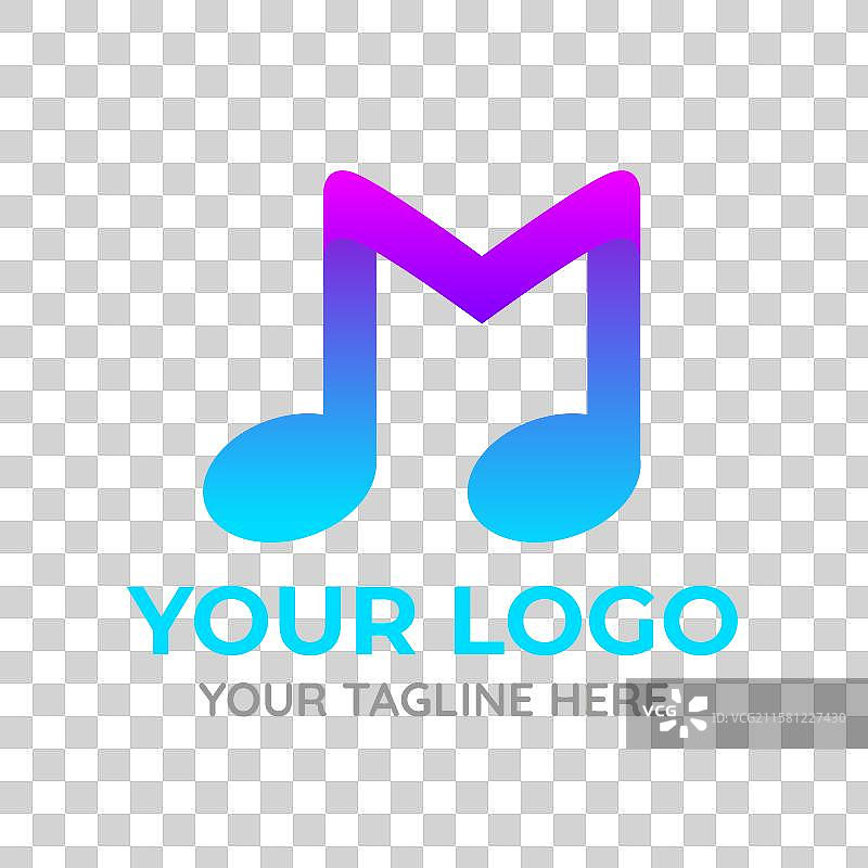 渐变风格的音乐标志图片素材