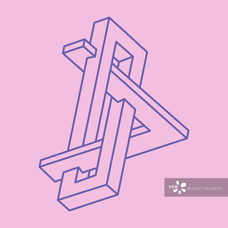 不可能形状的光学错觉标志图片素材