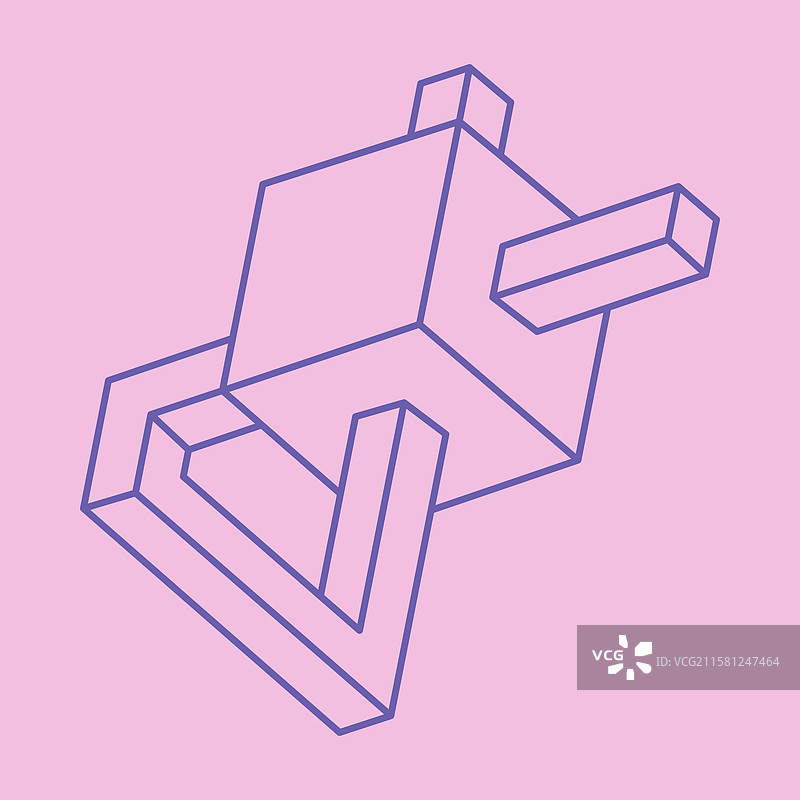 不可能形状的视觉错觉标志图片素材