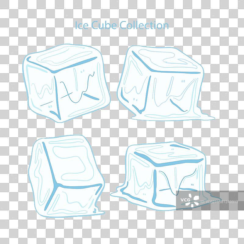 手绘冰块系列图片素材