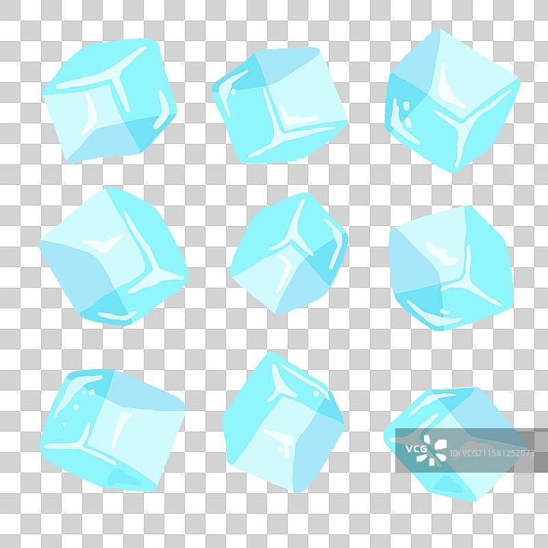 手绘冰块集合图片素材