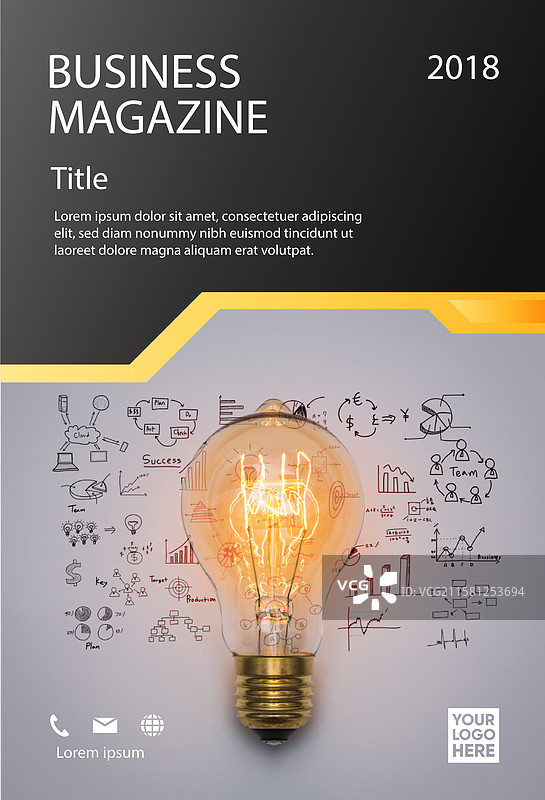 现代商业杂志封面模板带照片图片素材