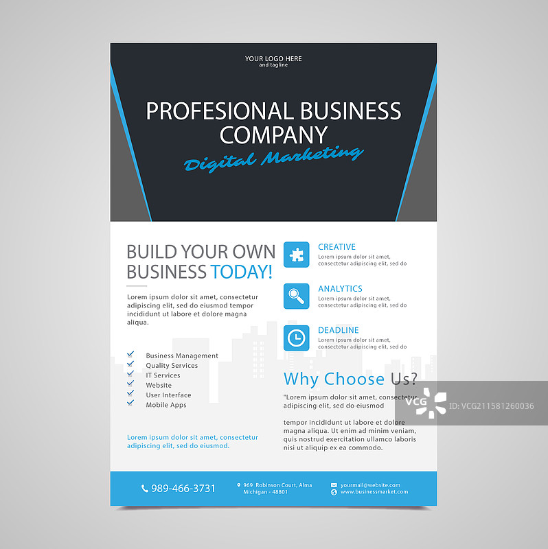 平面设计的商业传单模板图片素材