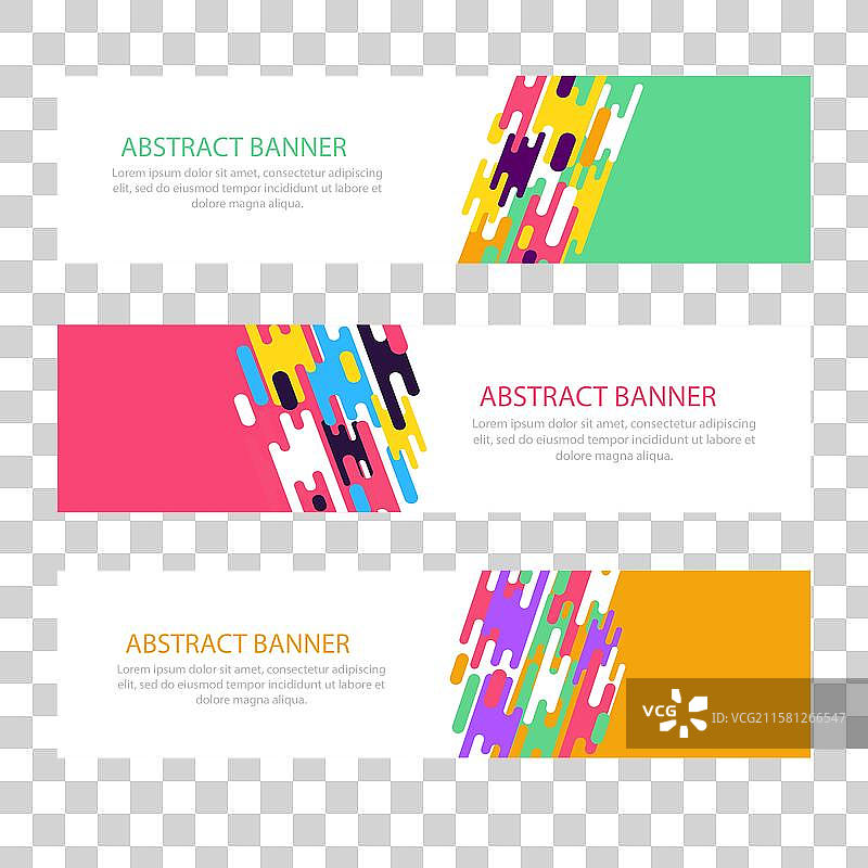 现代平面设计的抽象横幅组合图片素材