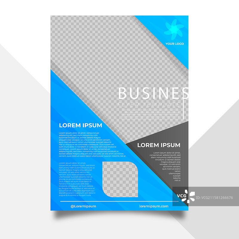 现代商业传单模板，带有抽象设计图片素材