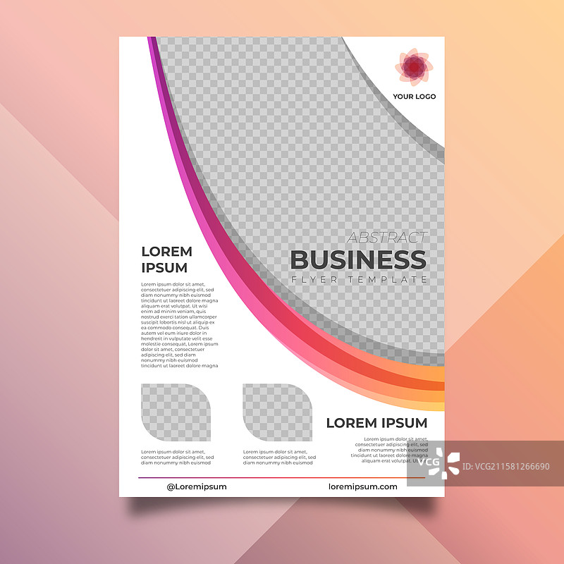 现代商业传单模板，带有抽象设计图片素材