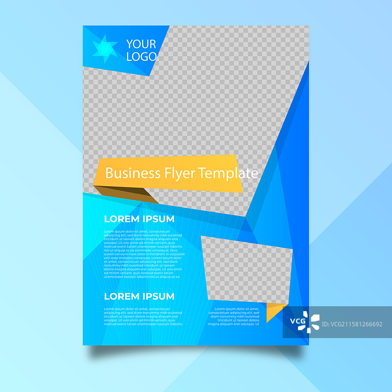 现代商业传单模板，带有抽象设计图片素材