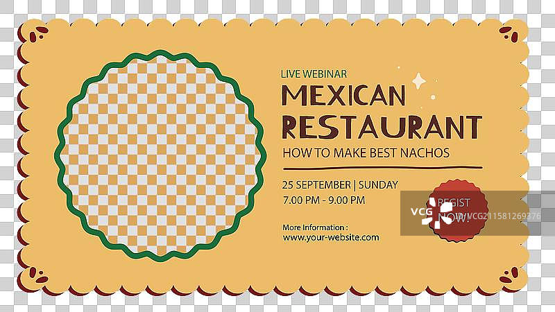 手绘墨西哥餐厅网络研讨会模板图片素材