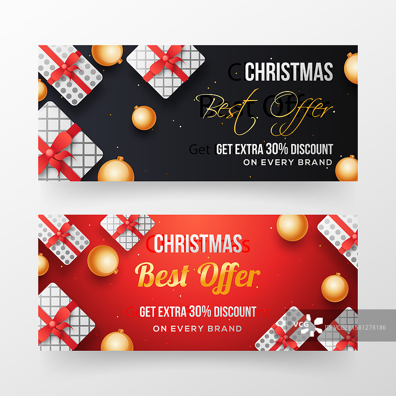 逼真的圣诞促销横幅图片素材
