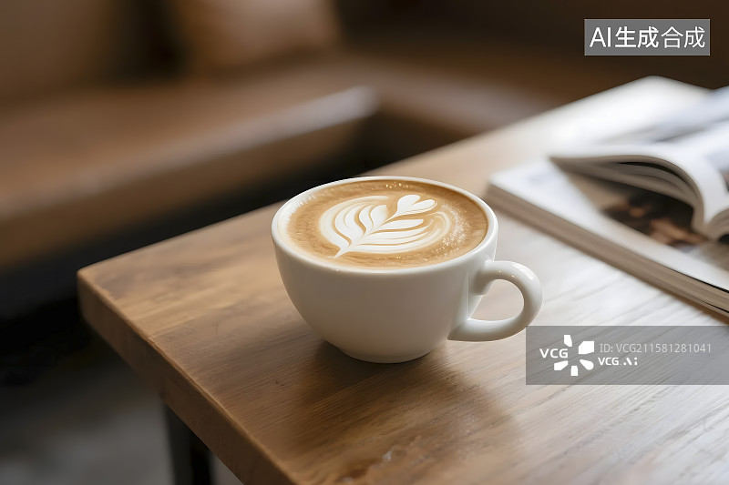 【AI数字艺术】桌角休闲咖啡图片素材