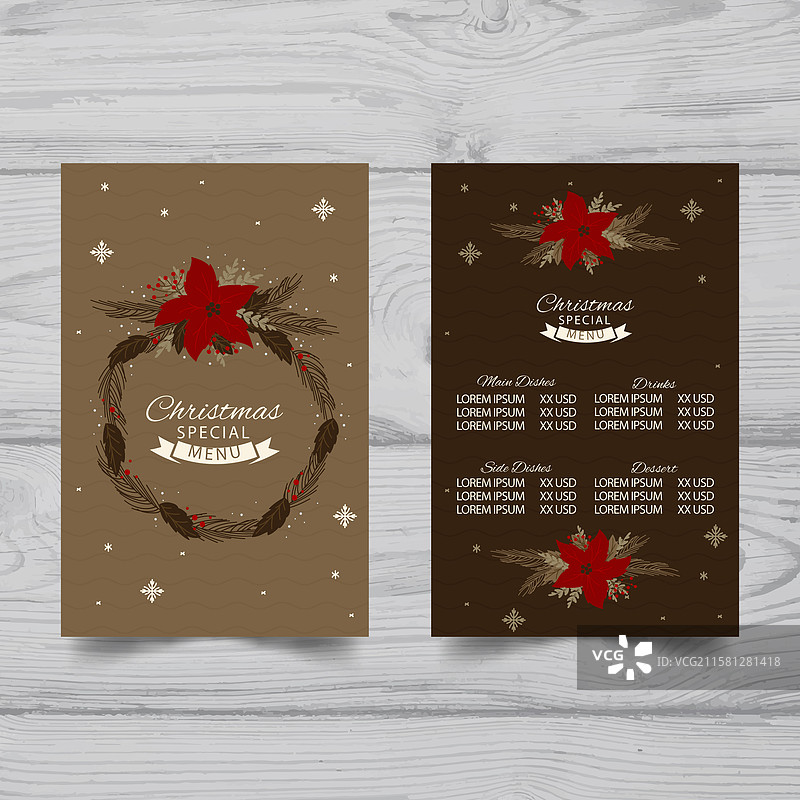 圣诞菜单图片素材