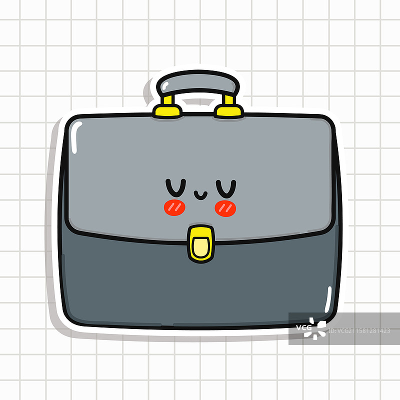 快乐的公文包贴纸，俏皮的办公包图片素材