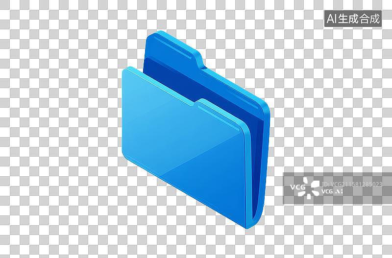 【AI数字艺术】蓝色文件夹图标图片素材