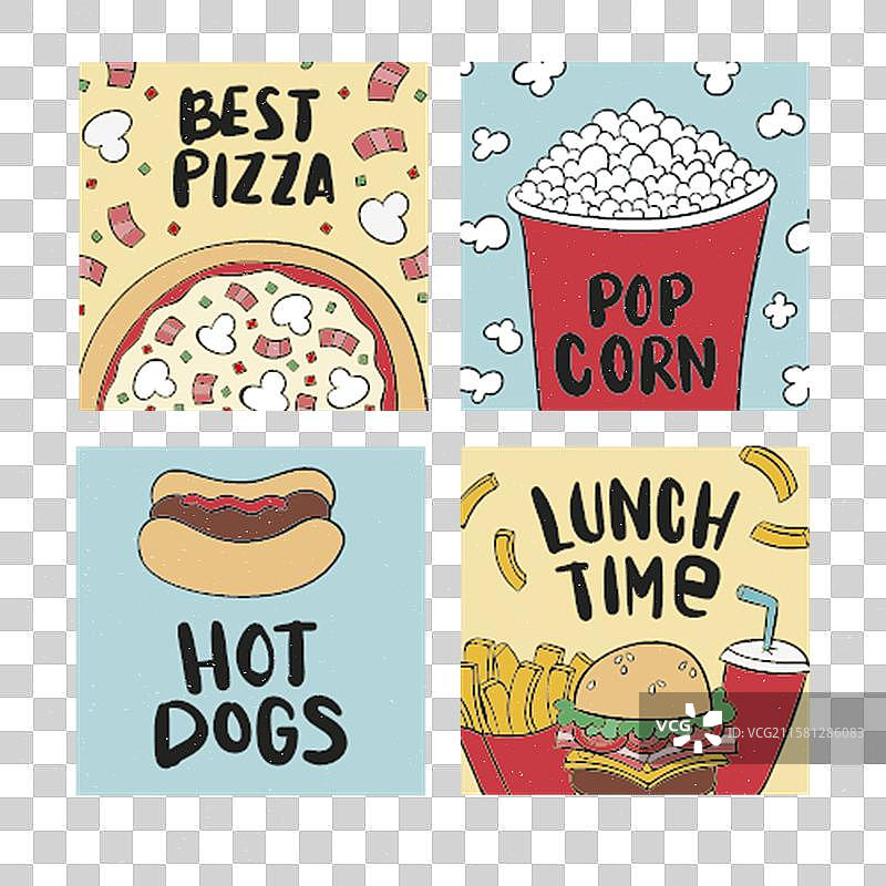 手绘食品卡片系列图片素材