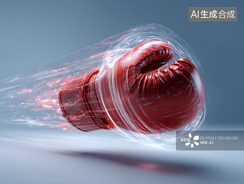 【AI数字艺术】红色拳套的冲击力图片素材