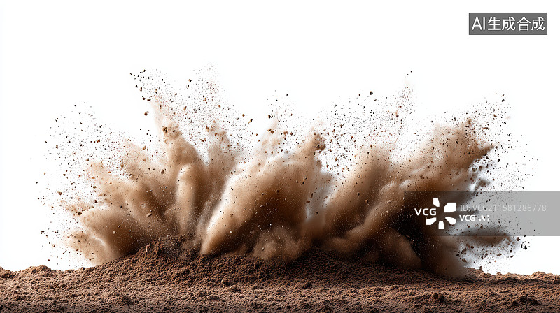 【AI数字艺术】尘土飞扬的爆炸瞬间图片素材