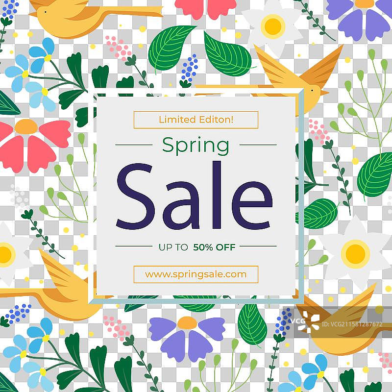 春季促销平面背景图片素材