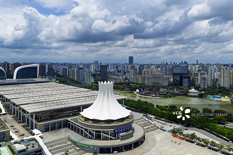 航拍广西南宁南宁国际会展中心风光图片素材