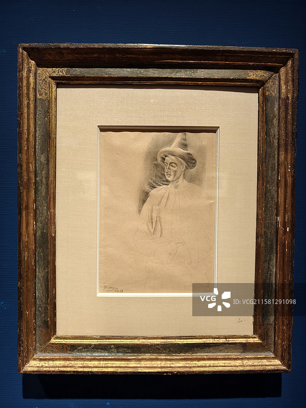 巴勃罗-毕加索(1881-1973年) 小丑 1918年 铅笔/纸图片素材