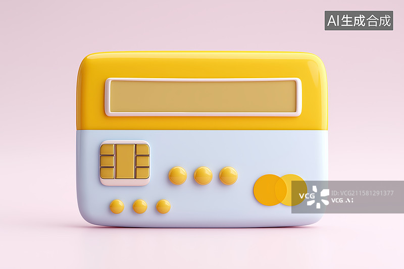 【AI数字艺术】简约风格的黄色计算器图片素材