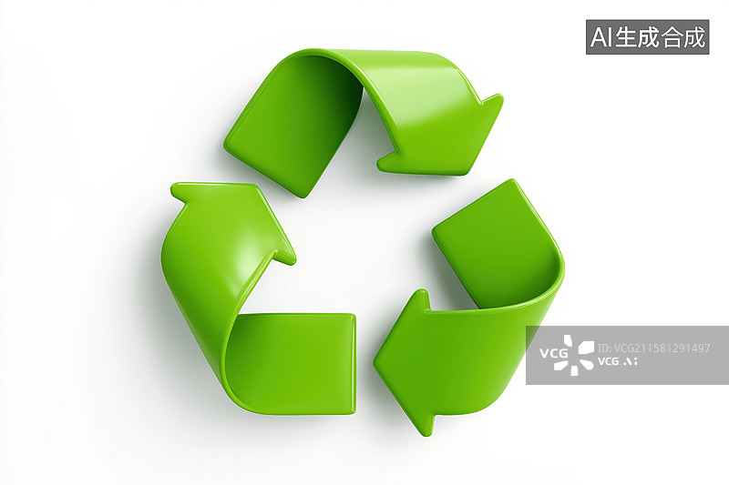 【AI数字艺术】绿色循环箭头标志图片素材