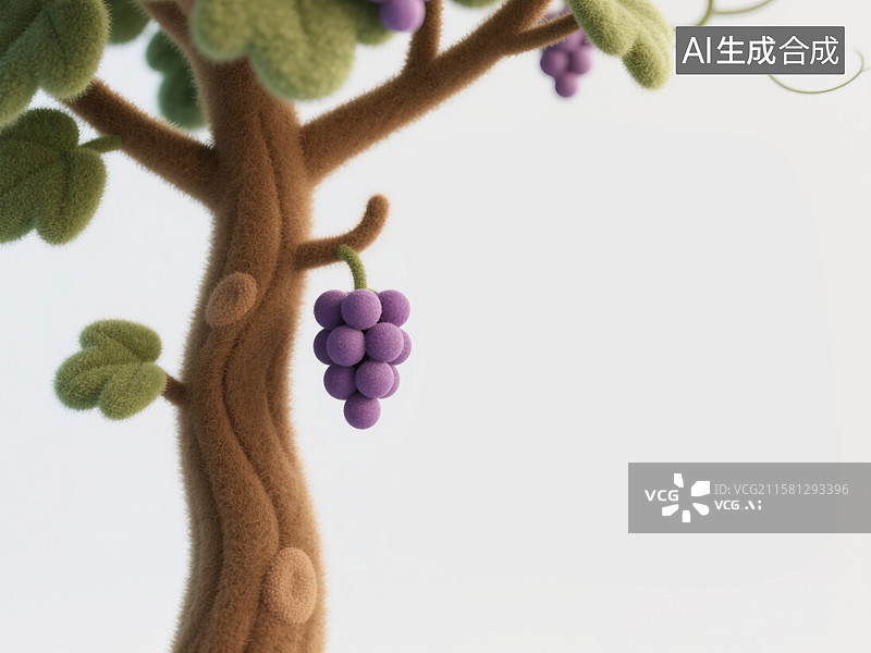【AI数字艺术】葡萄果园与有机水果丰收的3D插画农业和金融科技的抽象商业背景植物图片素材