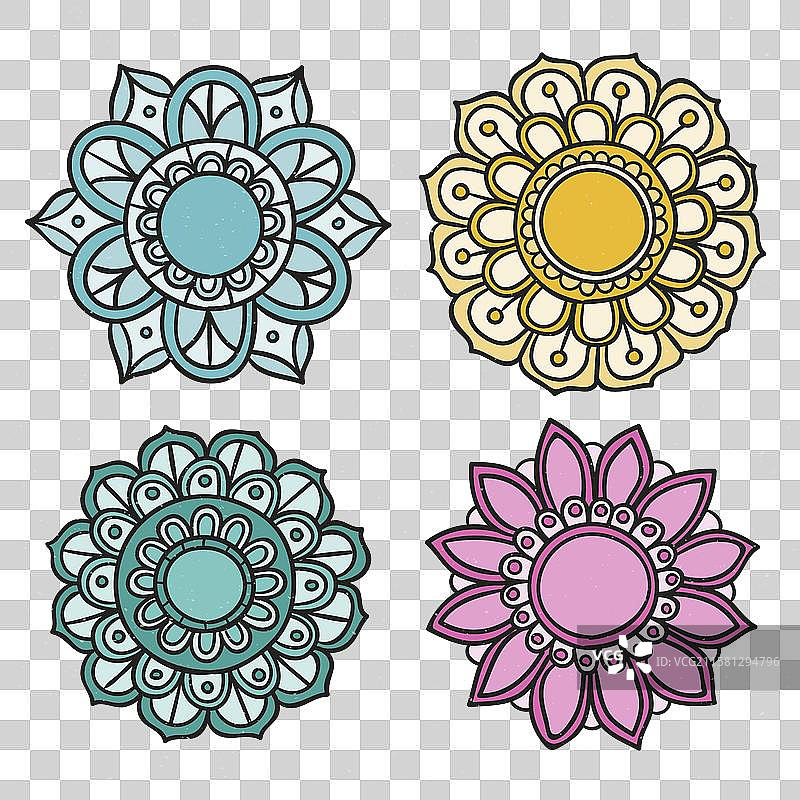 手绘曼陀罗合集图片素材