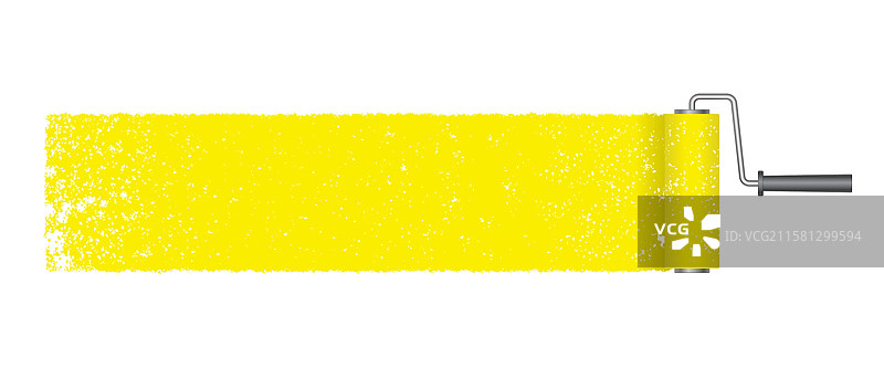 带有磨损纹理的黄色油漆滚筒笔触图片素材