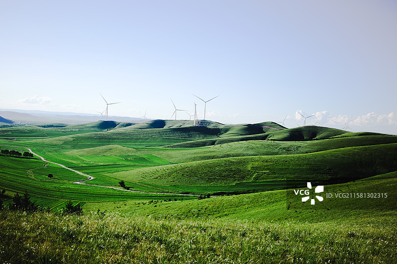 草原，风车图片素材