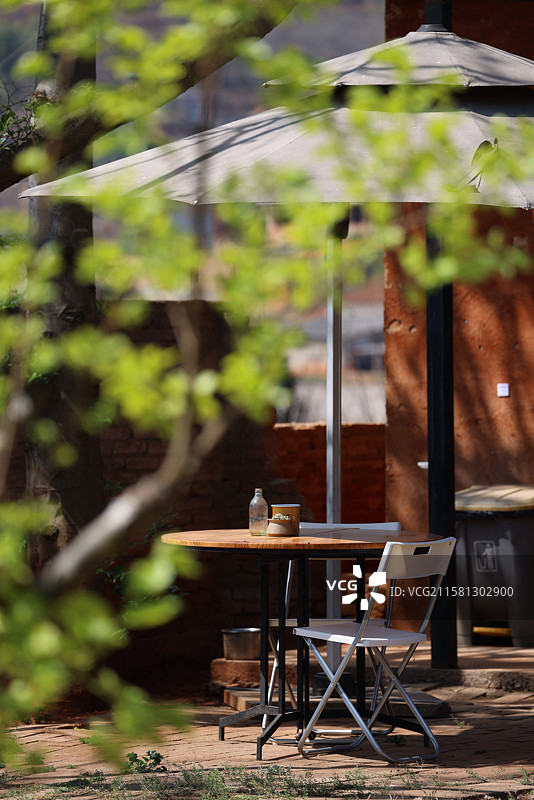 午后庭院图片素材