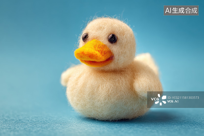 【AI数字艺术】绒羽黄鸭・静沐浅蓝图片素材