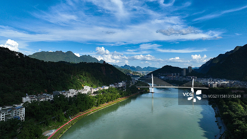 广西河池市天峨县夏日风光图片素材