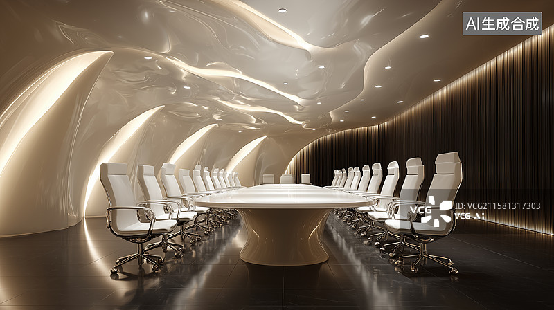 【AI数字艺术】高端商务会议室图片素材